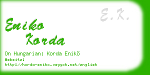 eniko korda business card