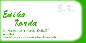 eniko korda business card